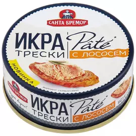 Икра трески Санта Бремор Пате с лососем деликатесная 90 г