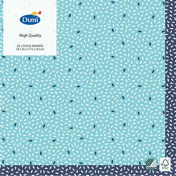 Салфетки 20шт 3сл DUNI RICE BLUE