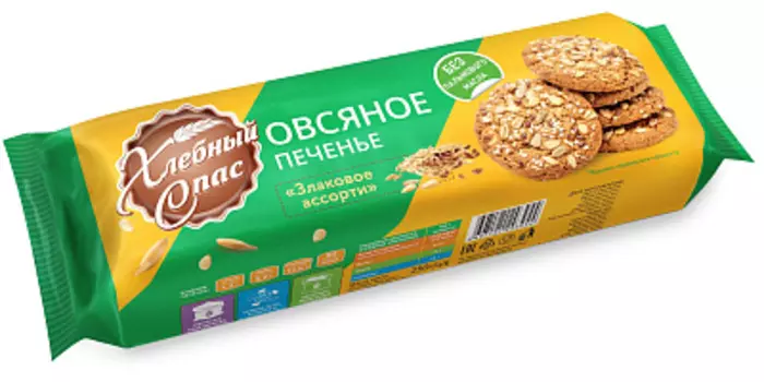 Печенье овсяное "Злаковое" ассорти Хлебный спас