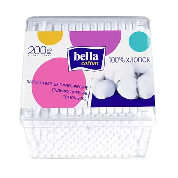 Палочки ватные 200 шт Bella cotton
