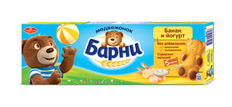 Пирожное бисквитное "Барни" банан/йогурт