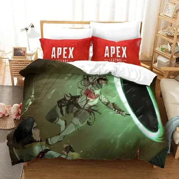 Комплект постельного белья APEX Legends с 3D-принтом, пододеяльник, комплект постельного белья, пододеяльник, наволочка, одеяло размера king-size, комплект постельного белья для взрослых мальчиков EU Single 135x200cm
