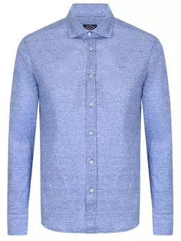 Рубашка Regular Fit из хлопка и льна