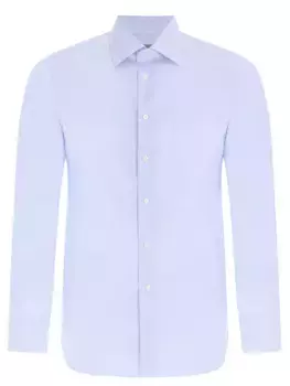 Рубашка Regular Fit из хлопка и льна CANALI
