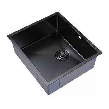 Мойка кухонная Mixline Pro 50х44 (3,0) с сифоном, черный графит