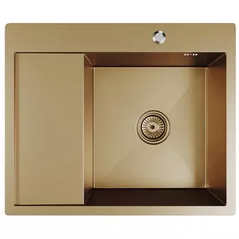 Мойка кухонная Mixline Pro 60х50 (3,0) R с сифоном, бронза
