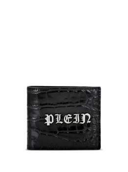 Philipp Plein кошелек Gothic Plein с тиснением под крокодила, черный