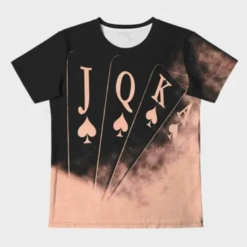 Модная мужская футболка Poker JQK 3d футболка большого размера, уличная одежда, повседневная летняя мужская одежда с короткими рукавами, топы для вечеринок, футболки 5XL