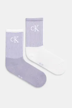 Носки 2 пары Calvin Klein Jeans, фиолетовый