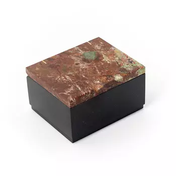 Шкатулка микс агат, долерит 7х5,5х4 см
