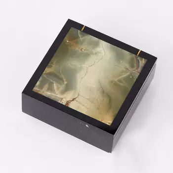 Шкатулка микс долерит, яшма 7,5х7,5х3,5 см
