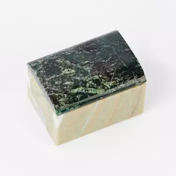 Шкатулка микс змеевик, офиокальцит 6х4х4 см