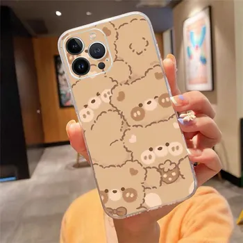 Чехол для телефона с милым медведем для iPhone 15 14 Pro Max 13 12 11 Pro Max XSMax XR 12 13 mini 14 Plus iphone 14Pro
