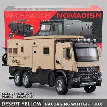 1/24 Benz Camper RV Motorhome Toy Model Car, Diecast Pull Back Truck Toy Car Model with Sound and Light for Kids Boys Girls чёрный