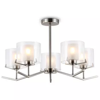 люстра потолочная AMBRELLA High Light E14 5х40Вт никель/белый матовый