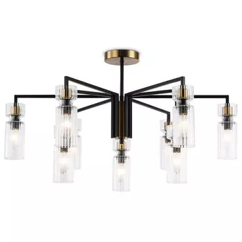 люстра потолочная AMBRELLA High Light E14 9х40Вт черный/латунь/прозрачный