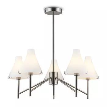 люстра потолочная AMBRELLA High Light E14х5 40Вт никель/белый матовый
