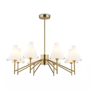 люстра потолочная AMBRELLA High Light E14х8 40Вт латунь/белый матовый