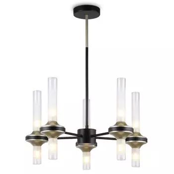 люстра потолочная AMBRELLA High Light G9 10х30Вт черный/золото/прозрачный