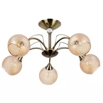 люстра потолочная ARTE LAMP Willow E27 5х40Вт стекло бронза