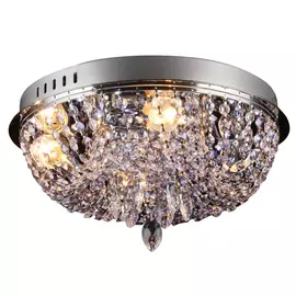 люстра потолочная БАЛТИЙСКИЙ СТИЛЬ Crystal 4x60Вт Е27 LED 3400Лм 3000К хром