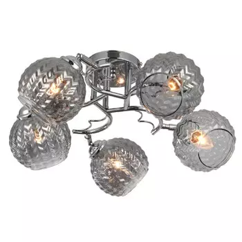 люстра потолочная J-LIGHT Nuno E27 5х60Вт хром дымчатый серый