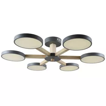 люстра потолочная LAMPLANDIA Cortes grey 6х12Вт LED металл серая