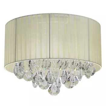 люстра потолочная MW-LIGHT Жаклин 4х40Вт E14 текстиль бежевый