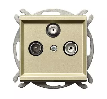 Розетка Ospel GPA-RS/m/39 RTV-SAT, оконечная, шампанский золотой