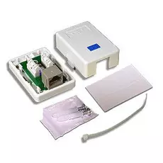 Компьютерная розетка настенная TWT TWT-SM1-45/S-WH 1 порт RJ-45 категории 5е, STP, белая