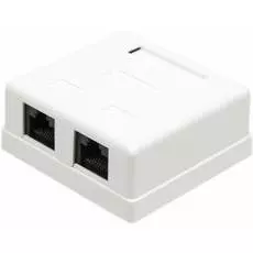 Компьютерная розетка настенная TWT TWT-SM2-4545/S6-WH 2 порта RJ-45 категории 6, STP, белая