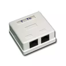 Компьютерная розетка настенная TWT TWT-SM2-4545/S-WH 2 порта RJ-45 категории 5е, STP, белая