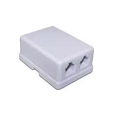 Телефонная розетка настенная TWT TWT-SS2-1212-WH 2 порта 6P4C, винтовая