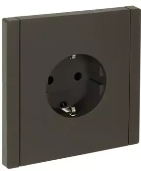 Розетка с заземлением IEK FP-R14-16-1-K03 FORTE&PIANO с защитными шторками 16А FP313 серый