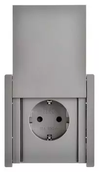Розетка с заземлением IEK FP-R16-16-44-K46 FORTE&PIANO с защитными шторками с кр. в/к 16А IP44 FP521 сталь