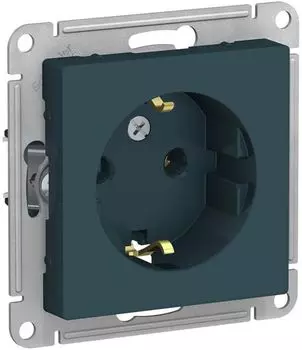 Розетка с заземлением Systeme Electric ATN000843 AtlasDesign 16А, механизм, Изумруд