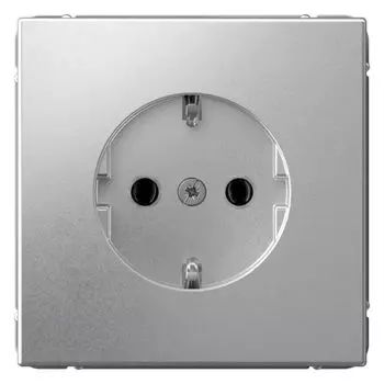 Розетка с заземлением Systeme Electric GAL000345 ArtGallery со шторками, 16А, механизм, алюминий