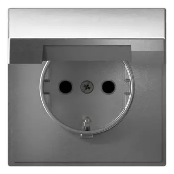 Розетка с заземлением Systeme Electric GAL000346 ArtGallery со шторками с крышкой, 16А, IP20, механизм, алюминий