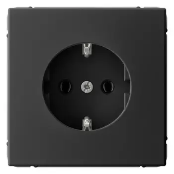 Розетка с заземлением Systeme Electric GAL001043 ArtGallery 16А, механизм, Карбон