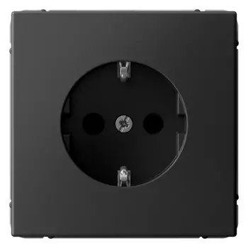 Розетка с заземлением Systeme Electric GAL001445 ArtGallery со шторками, 16А, механизм, Базальт