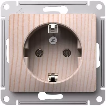 Розетка с заземлением Systeme Electric GSL001543 Glossa 16А, механизм, сосна