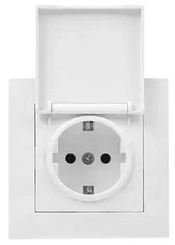 Розетка EKF EWV10-124-10 Валенсия 16А белая с крышкой и защитными шторками IP44 в сборе