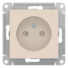 Розетка Schneider Electric ATN000249 AtlasDesign, без заземления, со шторками, 16А, механизм, бежевая