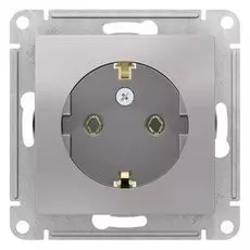 Розетка Schneider Electric ATN000343 AtlasDesign, с заземлением, 16А, механизм, алюминий