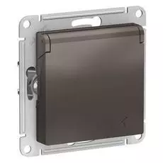 Розетка Schneider Electric ATN000646 AtlasDesign, без заземления, со шторками, 16А, механизм, мокко