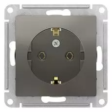 Розетка Schneider Electric ATN000943 AtlasDesign, с заземлением, 16А, механизм, сталь
