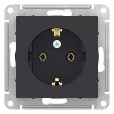 Розетка Schneider Electric ATN001043 AtlasDesign, с заземлением, 16А, механизм, карбон