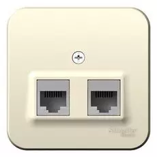 Розетка Schneider Electric BLNIA045452 2-ая компьютерная RJ45, кат.5E, изолир. пластина Молочная наруж