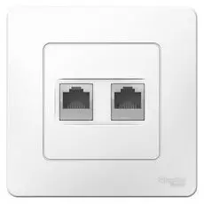 Розетка Schneider Electric BLNIS045111 2-ая КОМП/ТЛФ, RJ45+RJ11 (белый) внутр