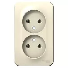 Розетка Schneider Electric BLNRA000212 2-ая б/з без шторок 16А, 250В, изолир. пластина Молочная наруж